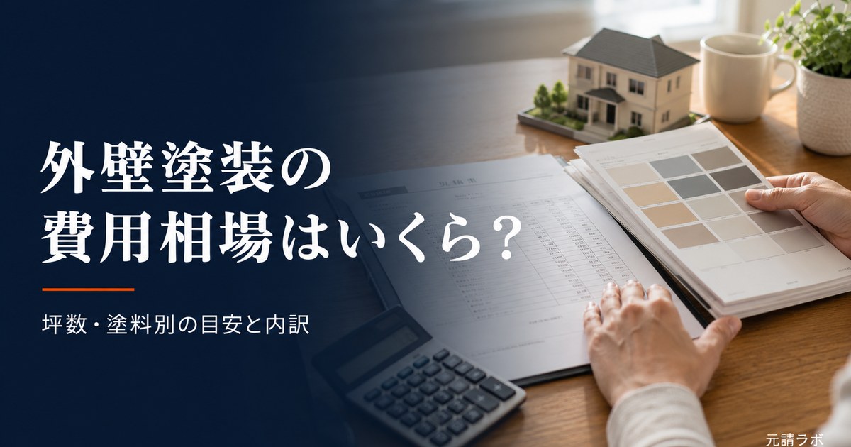 外壁塗装の費用相場｜見積書と電卓と色見本
