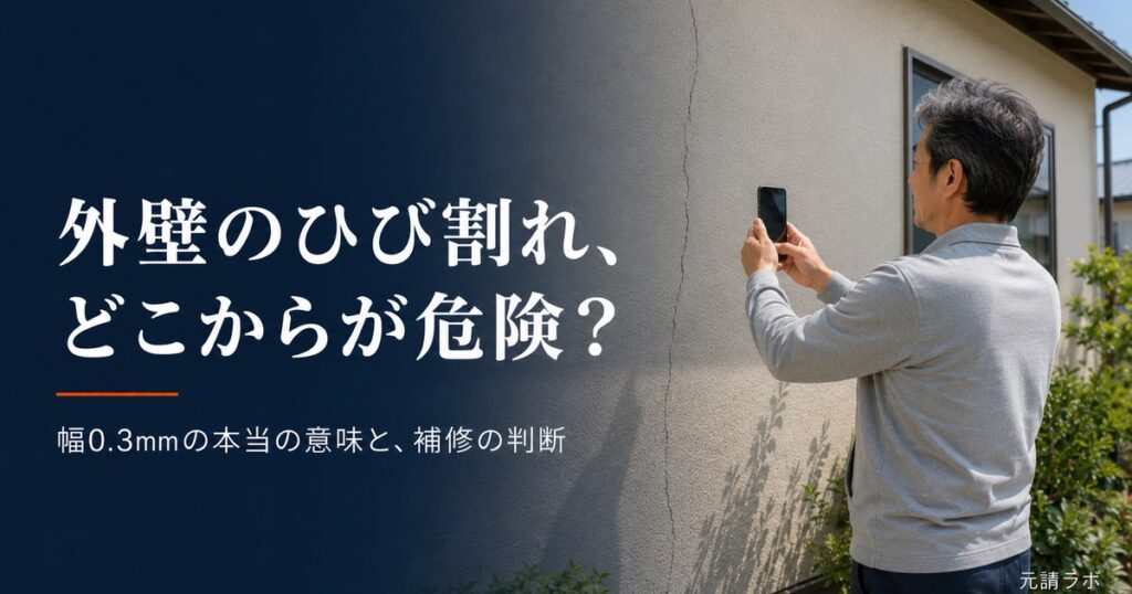 外壁のひび割れはどこからが危険か｜幅0.3mmの本当の意味と補修の判断