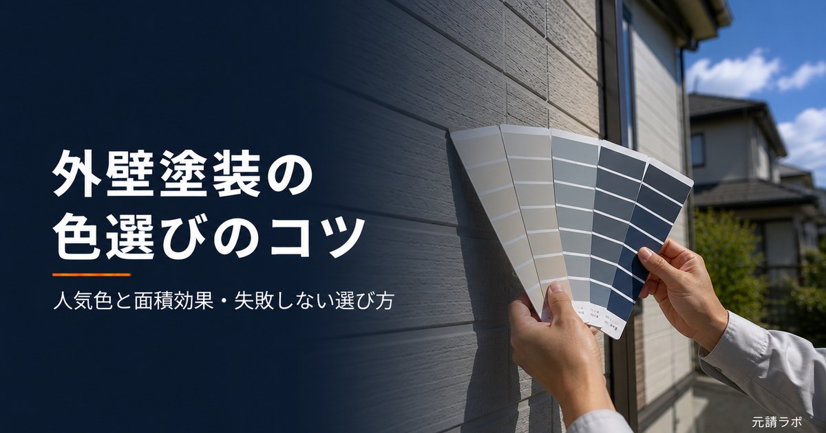外壁塗装の色選び｜外壁にカラーサンプルをあてて確認
