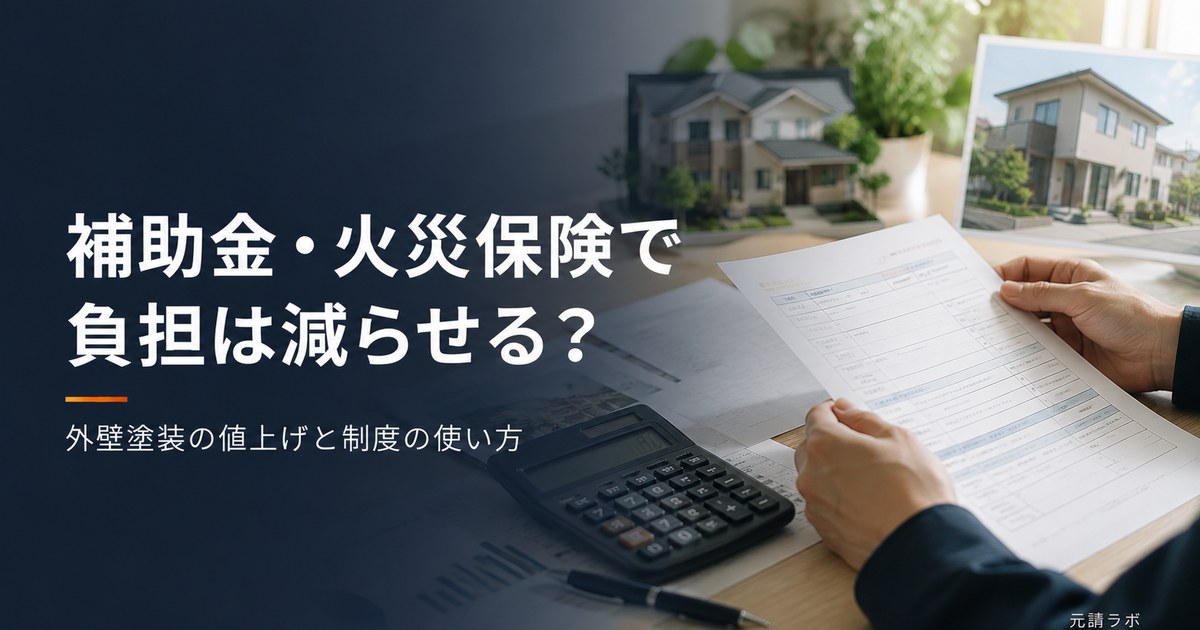 外壁塗装の補助金と火災保険